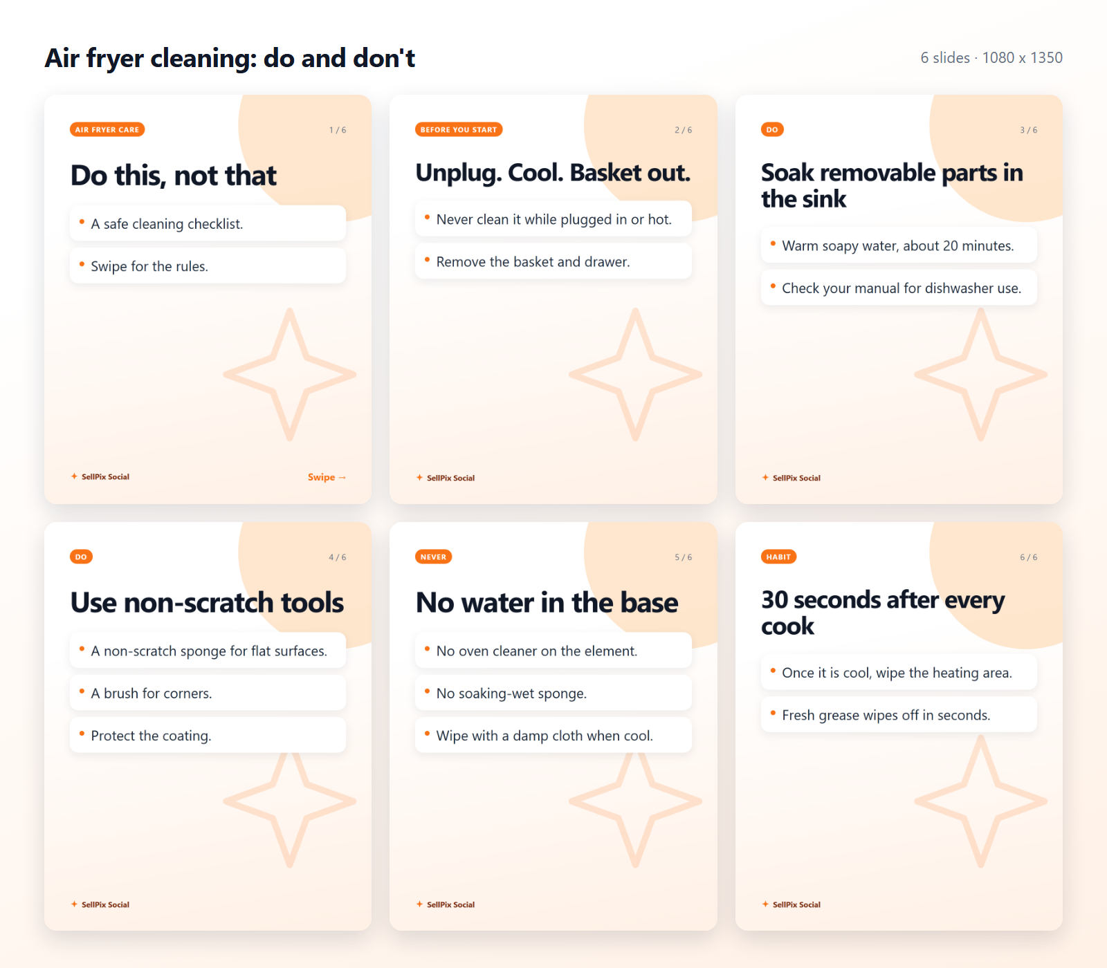 All 6 slides of the carousel
