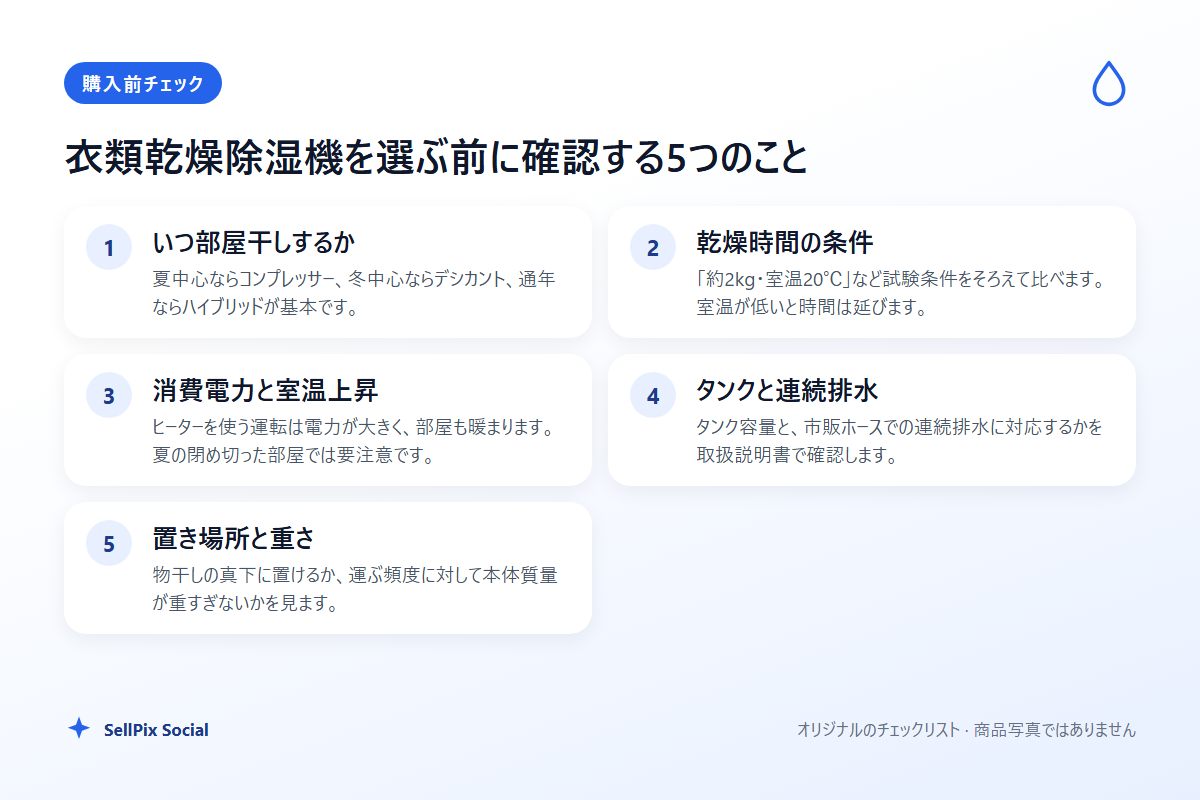 衣類乾燥除湿機を選ぶ前に確認する5つのこと