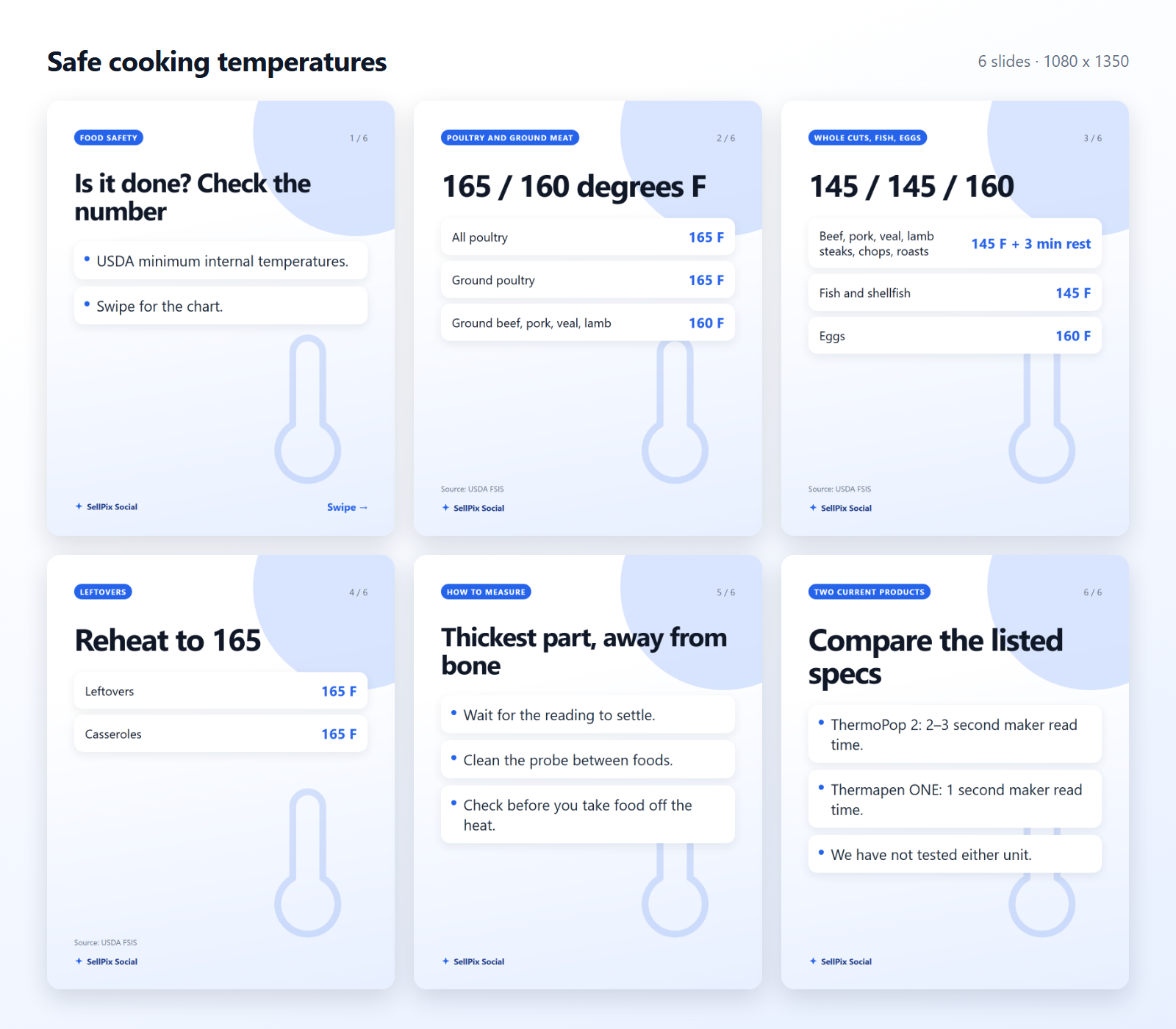 All 6 slides of the carousel