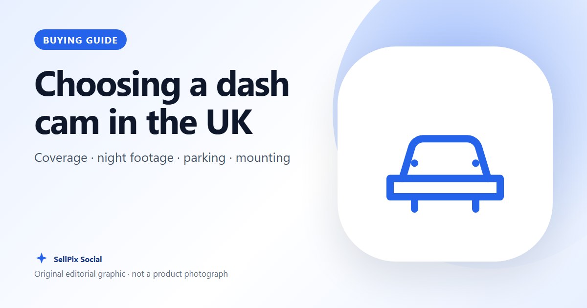Choosing a dash cam in the UK – Original editorial graphic · not a product photograph